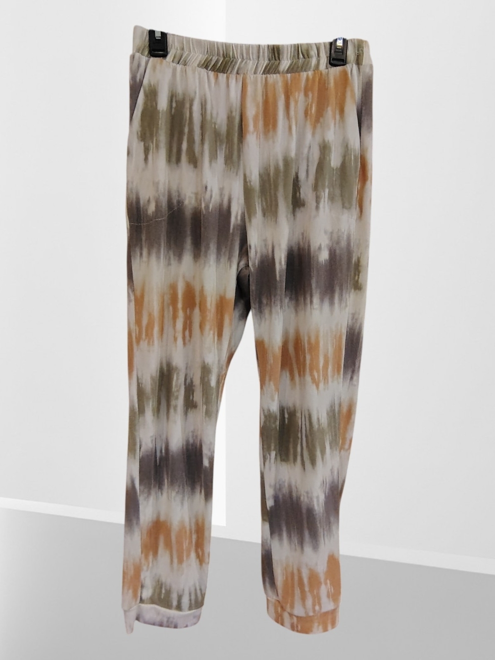 Women's Tie-Dye Joggers - Olive, Rust & Cream